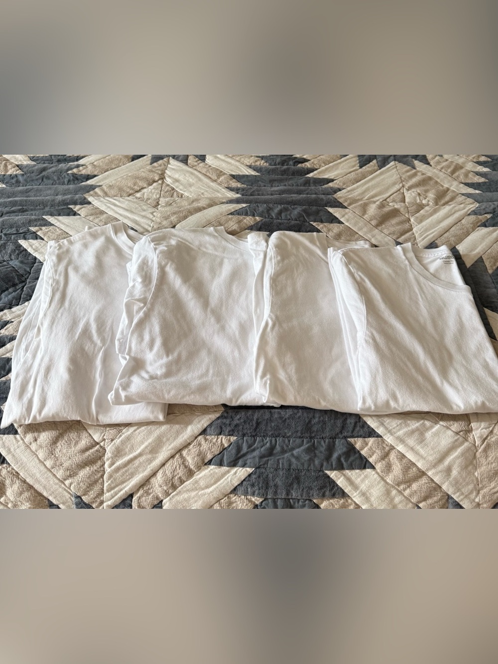 Crew Neck White Short Sleeve Tee Set of 4